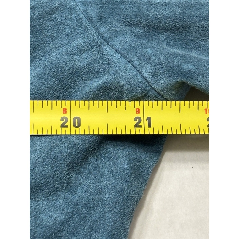Vintage St Johns Bay Suede Jacket Womens L Blue Teal Blazer Button Front Coat - Picture 5 of 10